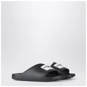 Givenchy Black rubber Label Slide flat mules