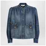 Chloé Indigo blue gathered denim jacket