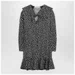 Chloé Black silk jacquard mini dress with polka dot print