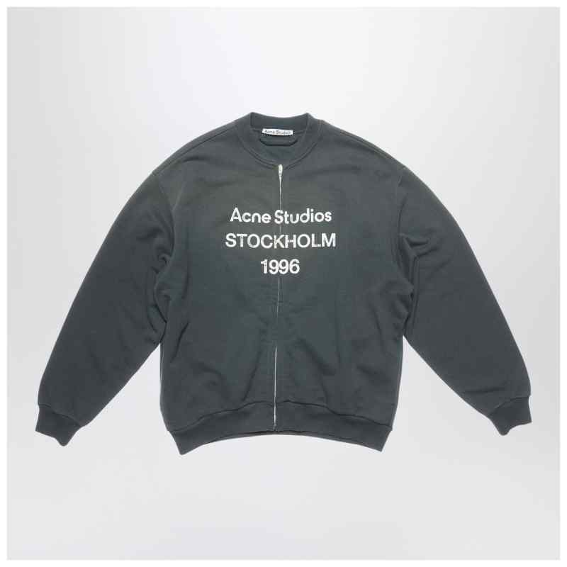 Acne Studios Zip sweater logo black, theFeinheit
