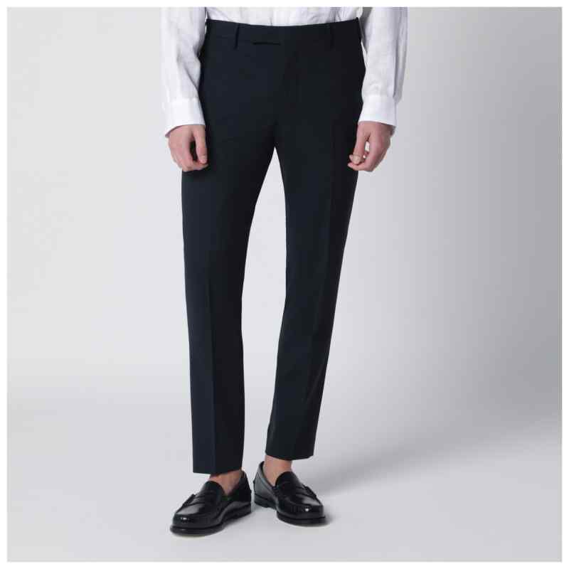 PT Torino Navy blue wool-blend trousers, theFeinheit