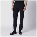 PT Torino Black wool-blend trousers