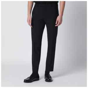 PT Torino Black wool-blend trousers