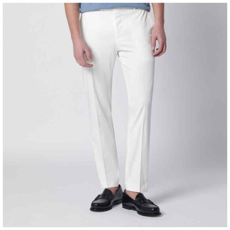 PT Torino White slim-fit cotton-blend trousers, theFeinheit