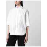P.A.R.O.S.H. White cotton shirt with pleated detail