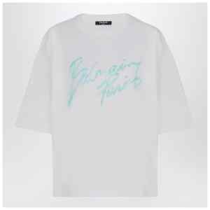 Balmain Oversized white T-shirt with logo print
