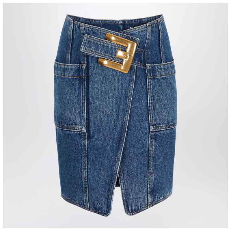 Balmain Denim skirt with belt Balmain Denim skirt with belt, theFeinheit