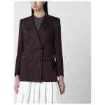 Tagliatore Brown linen-blend double-breasted jacket