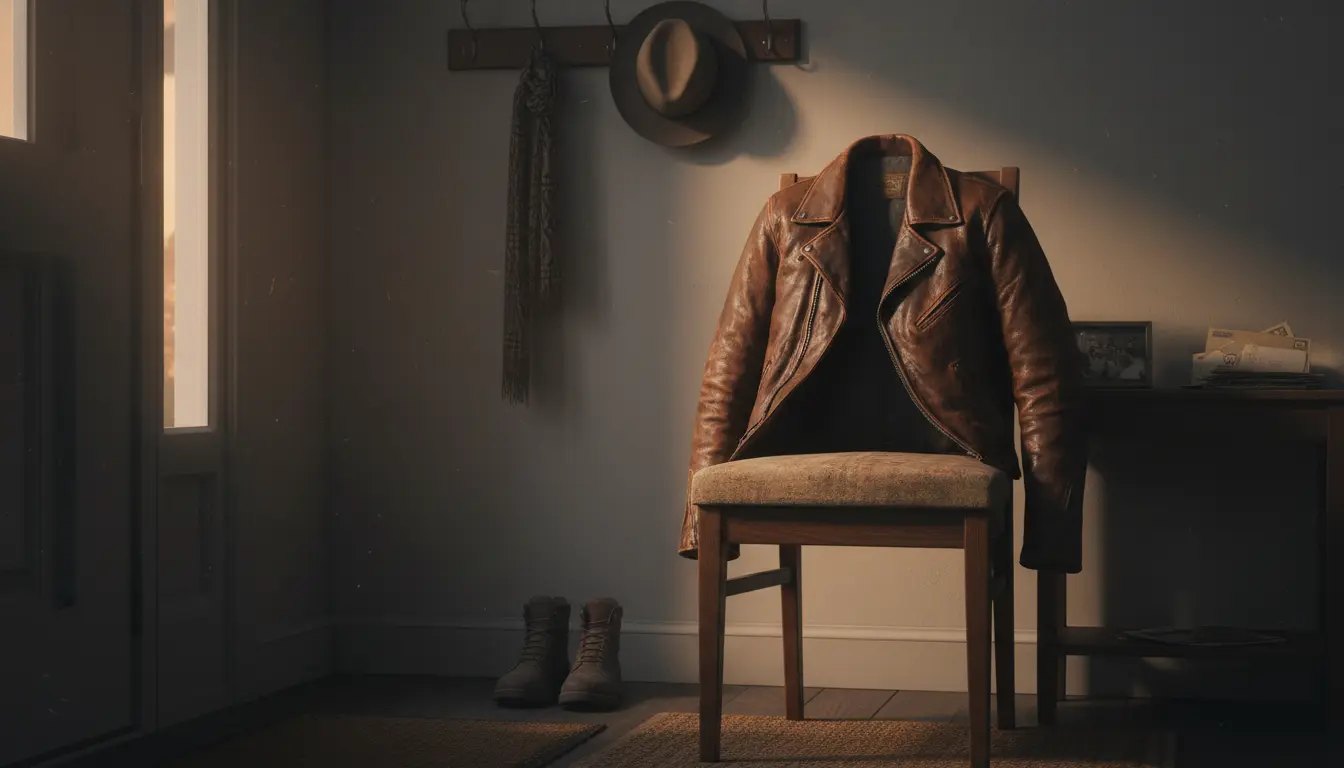 Leather jacket on a chair