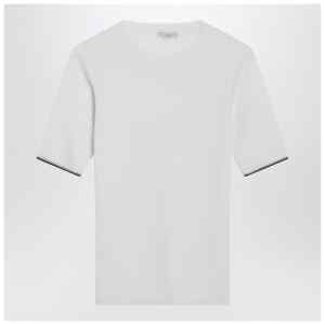 Brunello Cucinelli White cashmere and silk knit top