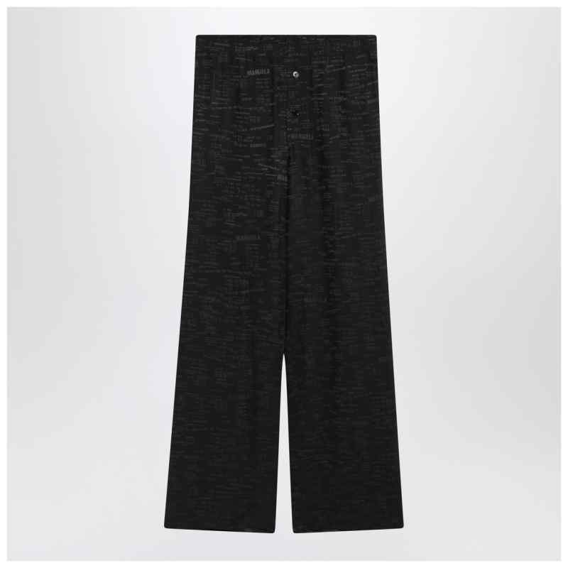 MM6 Maison Margiela Wide grey trousers with graphic print, theFeinheit