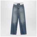 MM6 Maison Margiela Light blue washed jeans with layered waistband