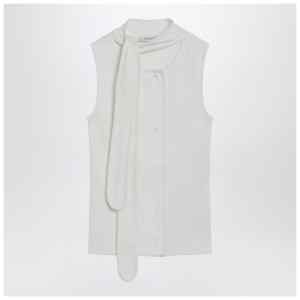 LEMAIRE Milk-colored asymmetrical tank top with scarf