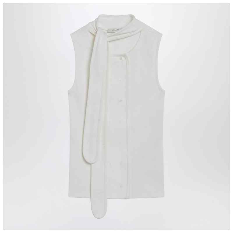 LEMAIRE Milk-colored asymmetrical tank top with scarf, theFeinheit