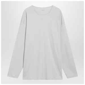 LEMAIRE Chalk-colored cotton and silk interlock T-shirt