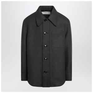 Ami Paris Anthracite grey wool shirt with pockets