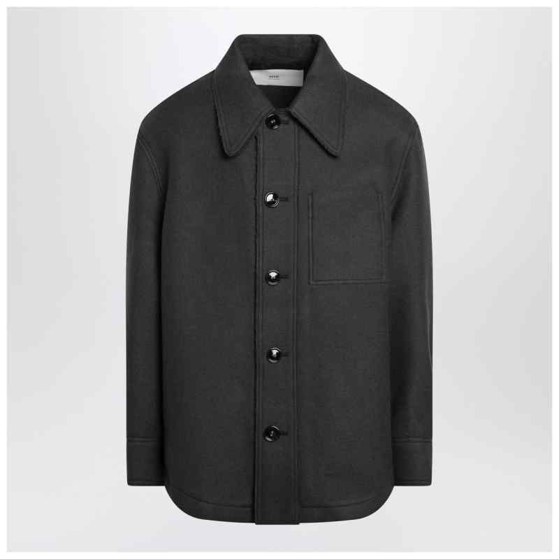 Ami Paris Anthracite grey wool shirt with pockets, theFeinheit