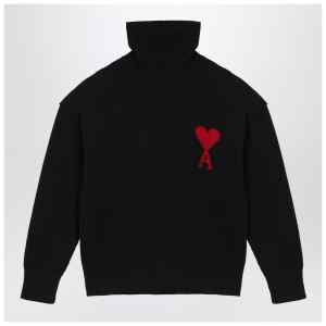 Ami Paris Black turtleneck Ami De Coeur sweater