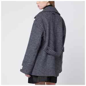 Calvin Klein Grey double-breasted houndstooth coat