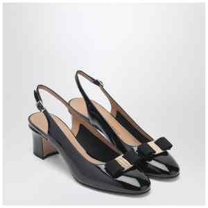 Ferragamo Black Vara bow slingback shoes