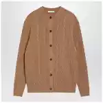 The Row Loneke cardigan in light brown wool