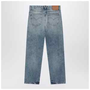 Versace Blue washed-effect jeans with small studs