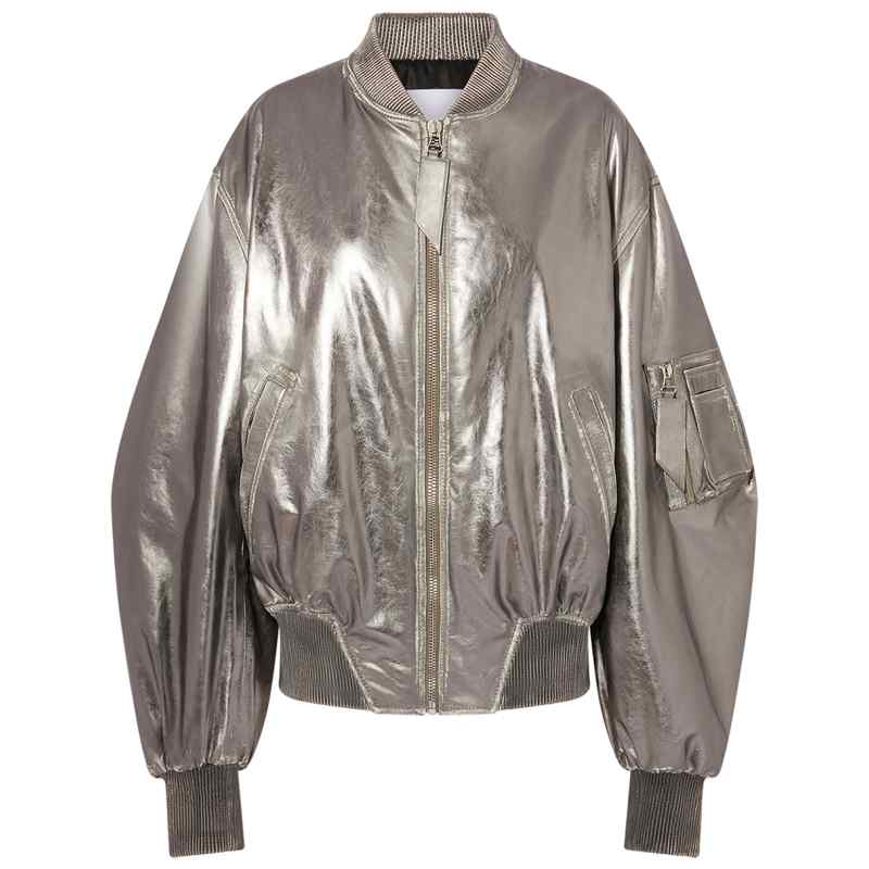 The Attico Mirrored leather bomber jacket - Runway