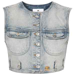Courreges Pre Denim cropped vest