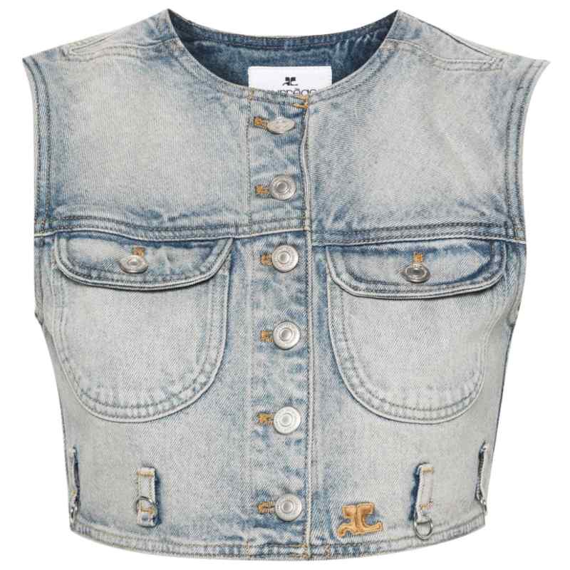 110192043-ss24-courregespre-124dbl153de00167011 Courreges Pre Denim cropped vest