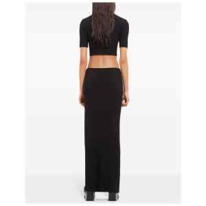 Courreges Pre Long ribbed fitted skirt