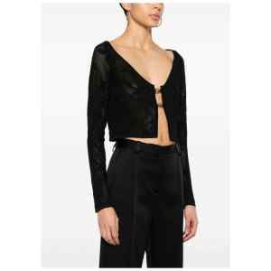 Blumarine Embroidered cropped cardigan