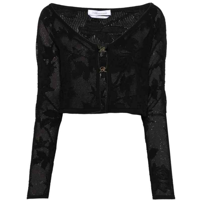 Blumarine Embroidered cropped cardigan