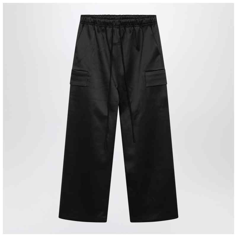Fear of God Essentials Black satin cargo trousers