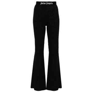 Palm Angels Logo lurex flared trousers