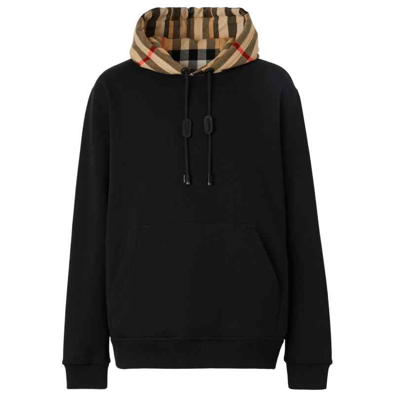 Burberry Check Cotton Blend Zip-Up Hoodie