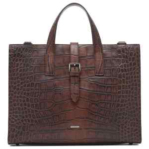 Emporio Armani Crocodile-print leather business bag