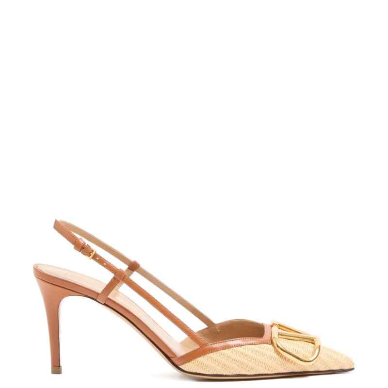 Valentino Garavani VLogo Signature leather slingback pumps