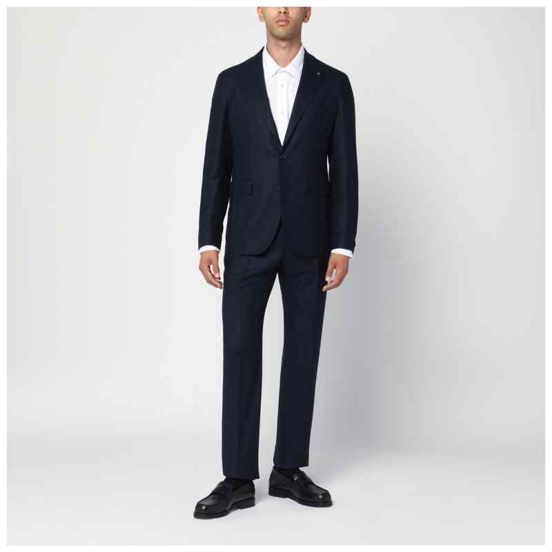 Tagliatore Single-breasted blue wool and cashmere suit Tagliatore Single-breasted blue wool and cashmere suit, theFeinheit