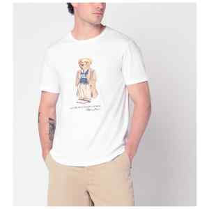Polo Ralph Lauren White Polo Bear T-shirt Custom Slim-Fit