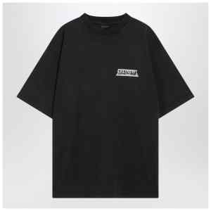 Balenciaga Black washed Masking Tape T-shirt with medium fit