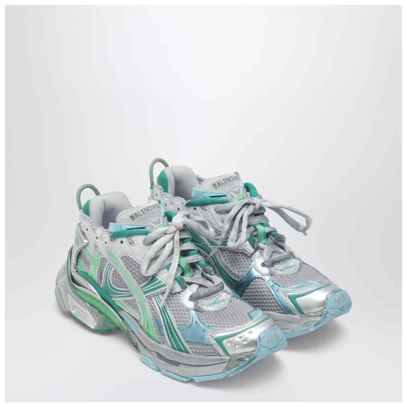 Balenciaga Runner sneakers in grey, green and blue, theFeinheit