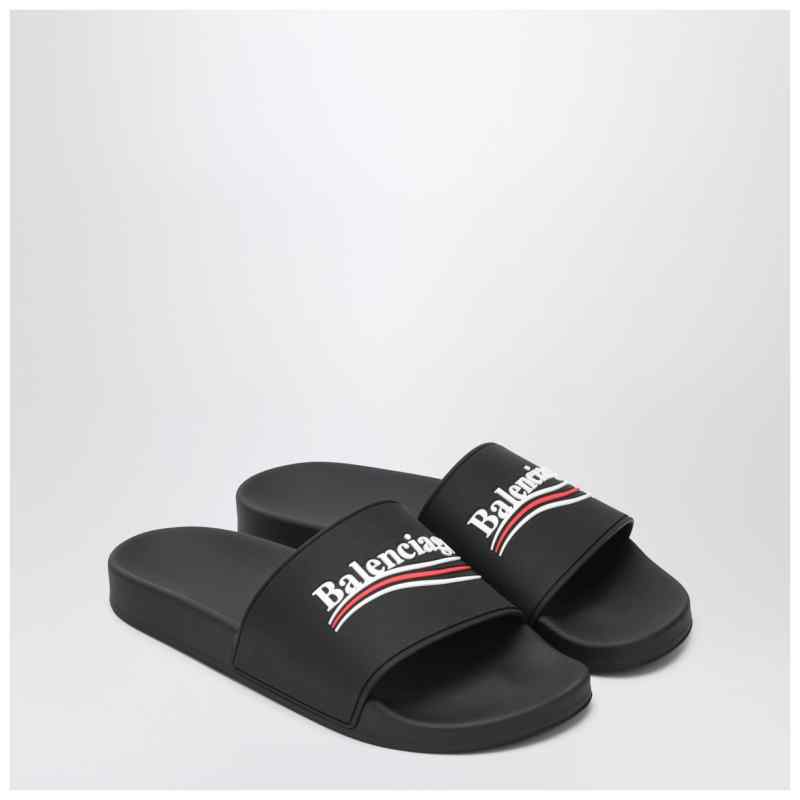 Balenciaga Pool Slide rubber sandals in black, theFeinheit