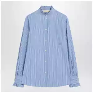 Valentino Light blue striped shirt in cotton