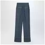 Valentino Blue trousers in Chambray Denim