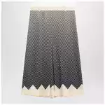 Valentino Blue/ivory silk skirt