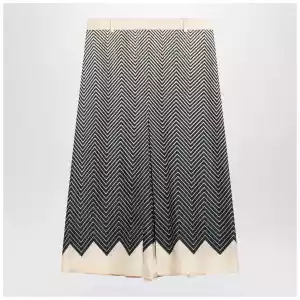 Valentino Blue/ivory silk skirt