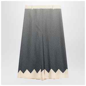 Valentino Blue/ivory silk skirt