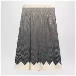 Valentino Blue/ivory silk skirt