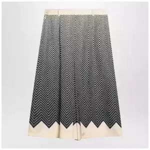 Valentino Blue/ivory silk skirt