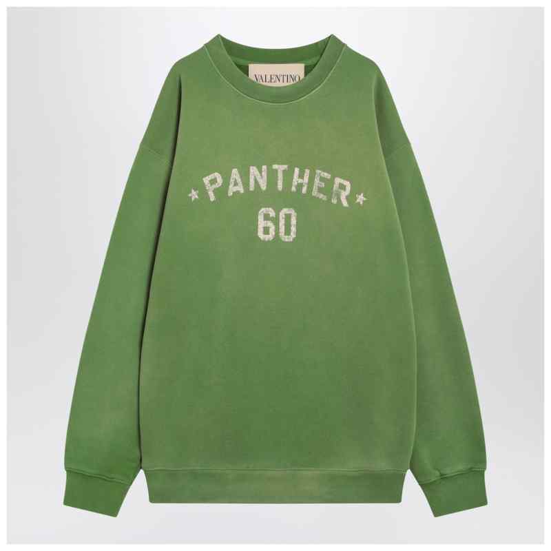 Crew neck sweatshirt Chez Valentino green, theFeinheit